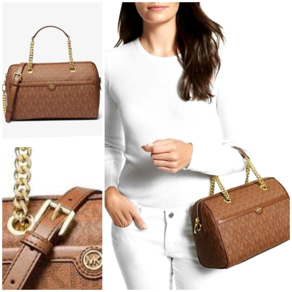 MICHAEL Michael Kors “Blaire” Medium Duffel Logo Satchel, in Luggage BNWT